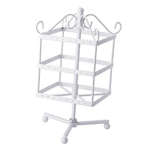 Ioensy - Soporte De Arete De Metal 3 Niveles Pantallas Para Mujeres Para Mujeres Regalo White White