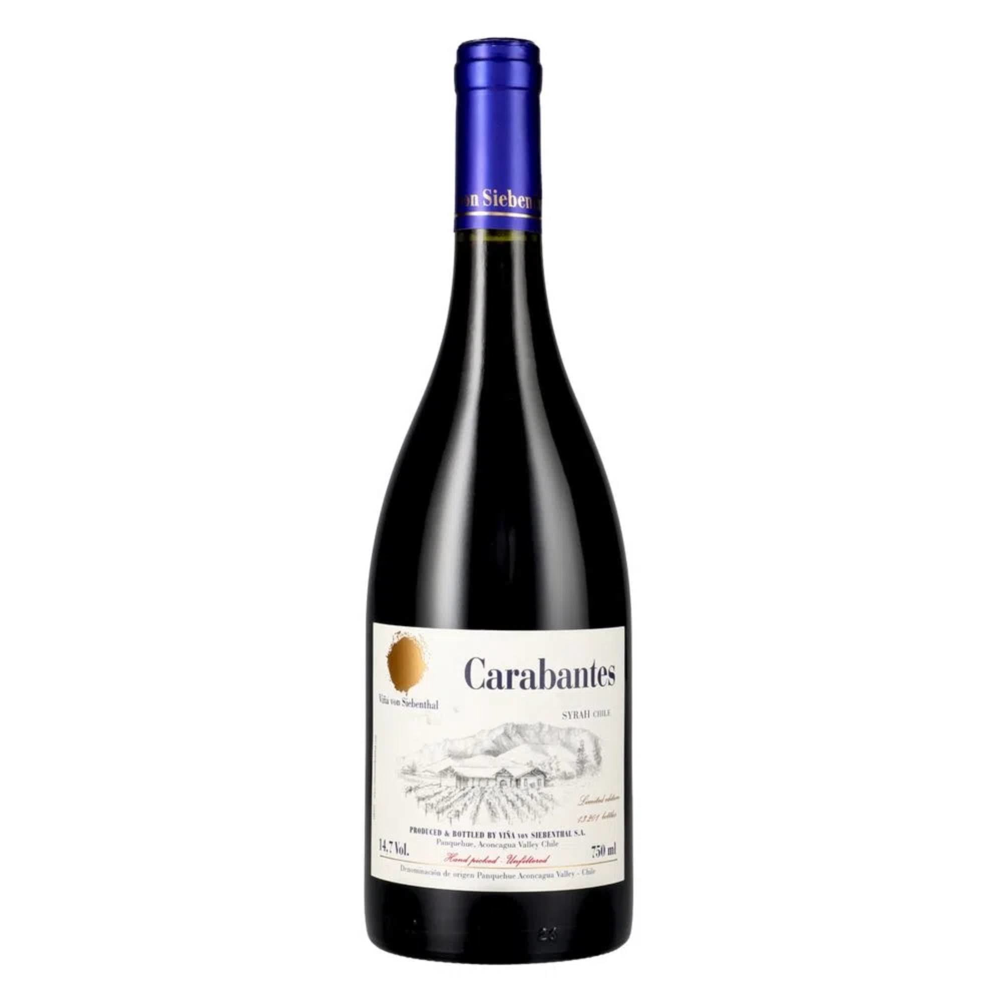Vino Tinto Syrah Carabantes 14.7° Botella 750 ml Von Siebenthal