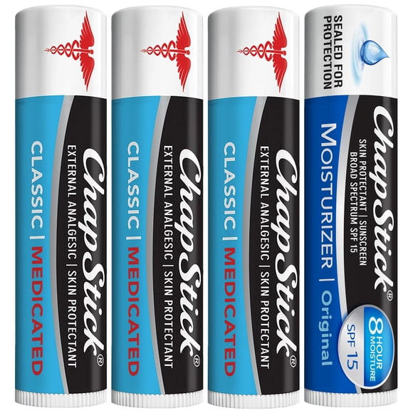 Paquete de bálsamo labial ChapStick para labios secos y herpes labial