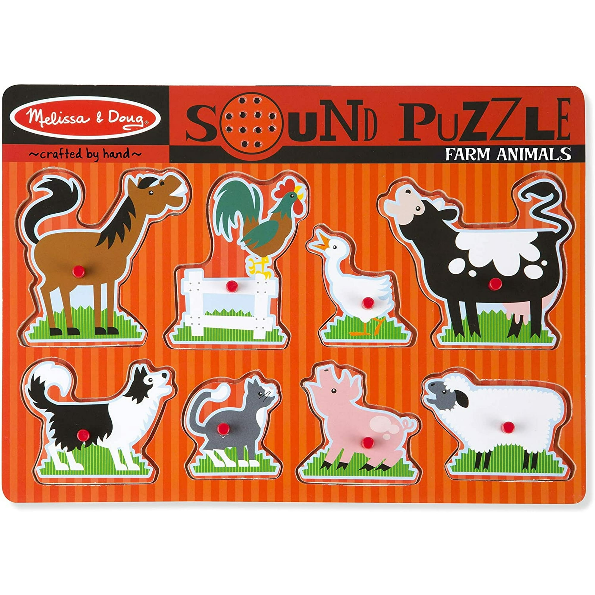 Melissa & Doug Farm Animals Sound Puzzle - Rompecabezas De Clavijas De Madera Con Efec Melissa & Doug Melissa & Doug