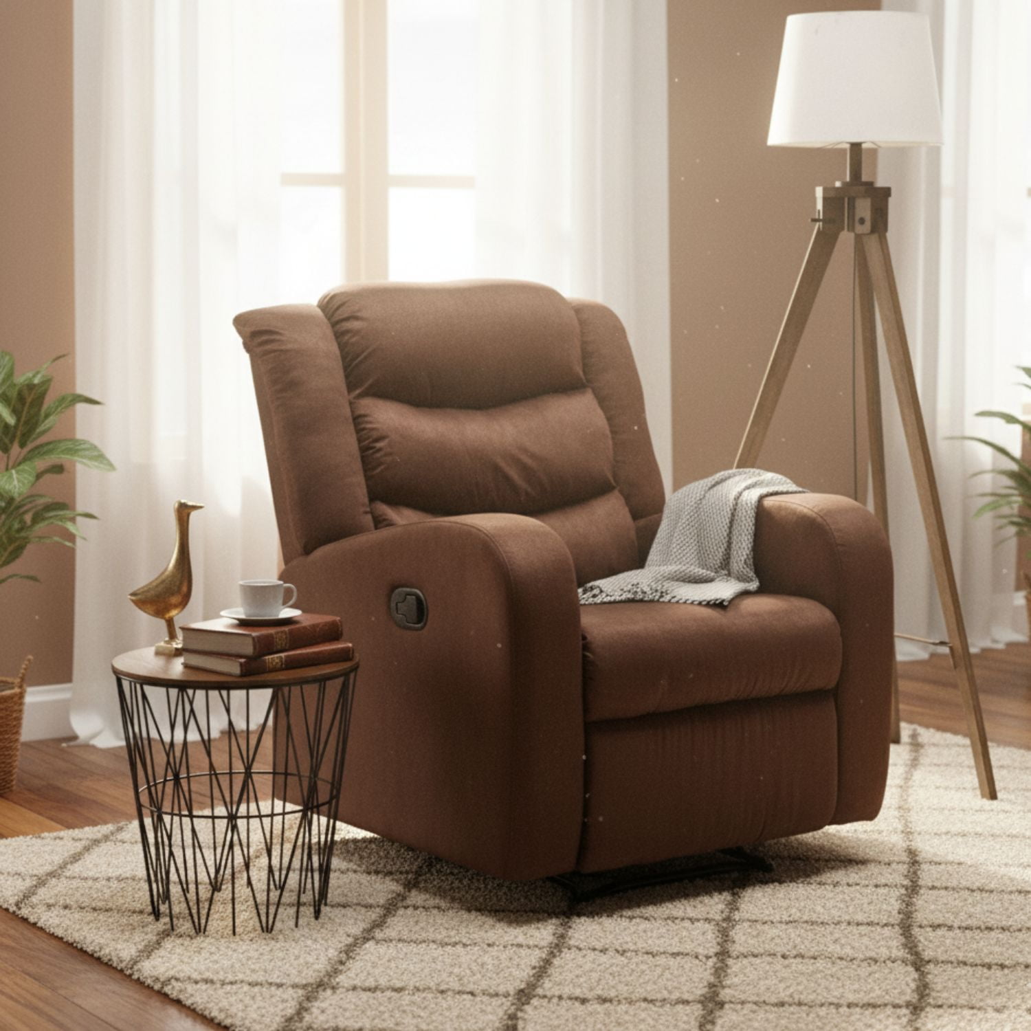 Daniels - Berger Reclinable Marrón Con Masaje + Control Remoto