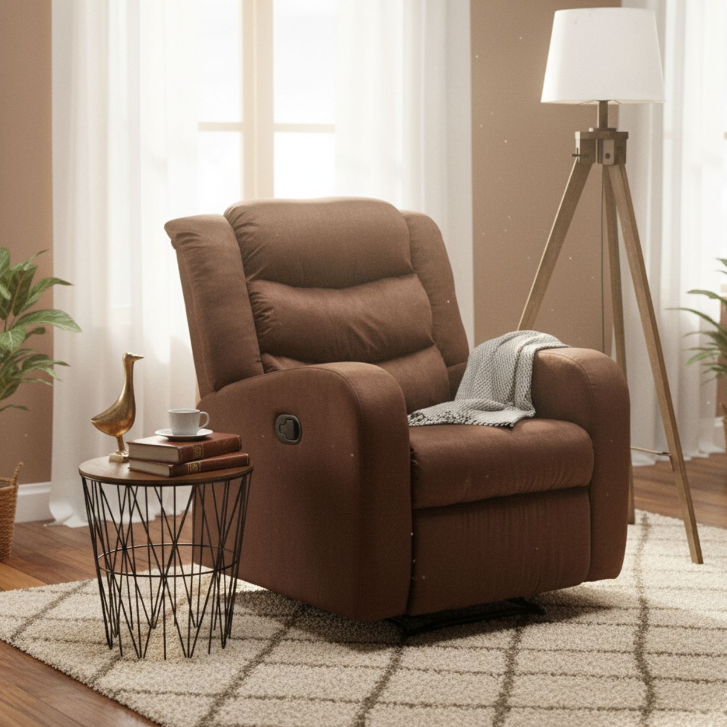 Daniels - Berger Reclinable Marrón Con Masaje + Control Remoto