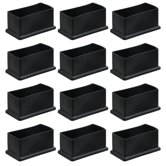 Cubiertas De Goma Para Patas De Muebles 2 X 1 X 1 2 Cm 12 Piezas Negras