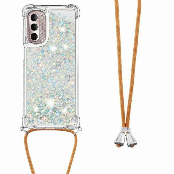 Funda FOXDOCK para Motorola Moto G Stylus 2022 5G con Cuerda Ajustable, Brillo Líquido, Protección Antigolpes y Lente – Ideal para Regalo