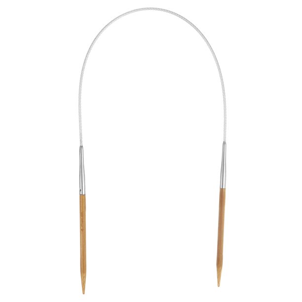 Uxcell Tamaño US 6 (4mm) Aguja Circular de Tejer de Bambú y Cable de Acero de 16 pulgadas para Proyectos Hechos a Mano