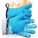 thumbnail image 1 of Un par de guantes de horno de cocina - guantes de parrilla resistentes al calor de doble capa, mitanes de horno de silicona con 5 dedos, soporte de maceta antideslizante impermeable para bar, 1 of 3