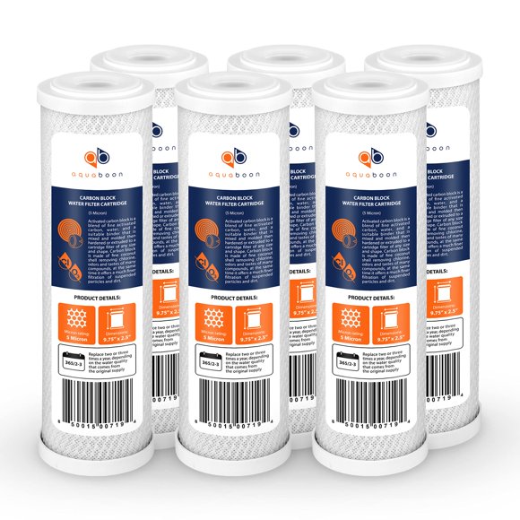 Cartucho de filtro de agua Aquaboon Carbon Block 5 Micron 10x2.5