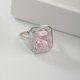 thumbnail image 3 of Anillos de Compromiso Elegantes de Corte Radiante para Mujer Anillo de Boda de Hielo Triturado de 8 Quilates Plata de Ley CZ Llamativos Anillos de Cóctel Rosas para Ella, 3 of 7