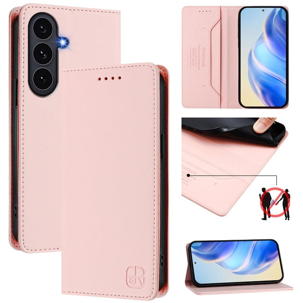 Funda Billetera con Soporte para Samsung Galaxy S26 FE Bloqueo RFID Plegable Rosa