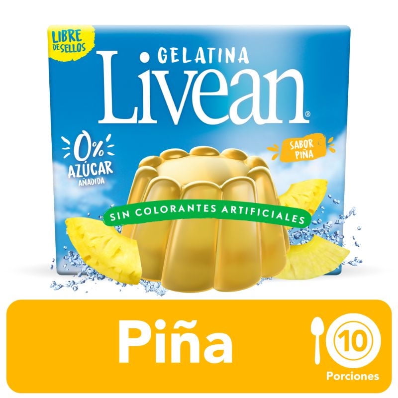 Gelatina Piña Caja 22 g Livean