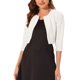 thumbnail image 1 of INSPIRE CHIC Chaqueta de Mujer de Manga 3/4 sin Cuello con Pliegues y Frente Abierto XS Blanco, 1 of 6