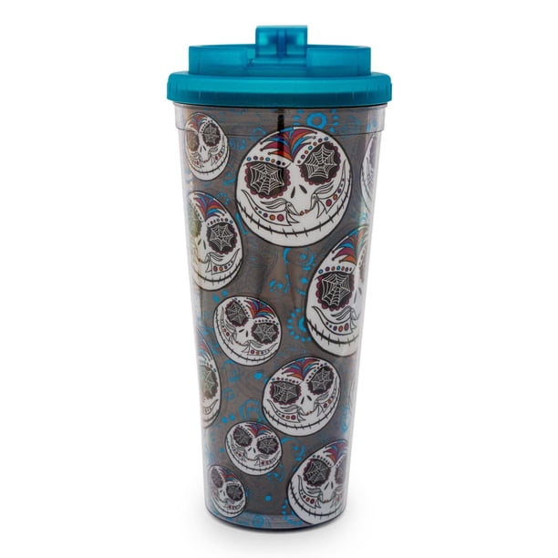 Vaso de viaje plateado Buffalo Disney Nightmare Before Christmas Jack Sugar Skull, 700 ml