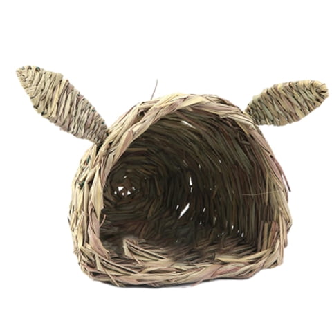 Ioensy - Juguete Para Masticar Con Túnel De Hierba De Conejito, Cama De Heno Para Animales Pequeños, Juego Y Sueño Para Hámster