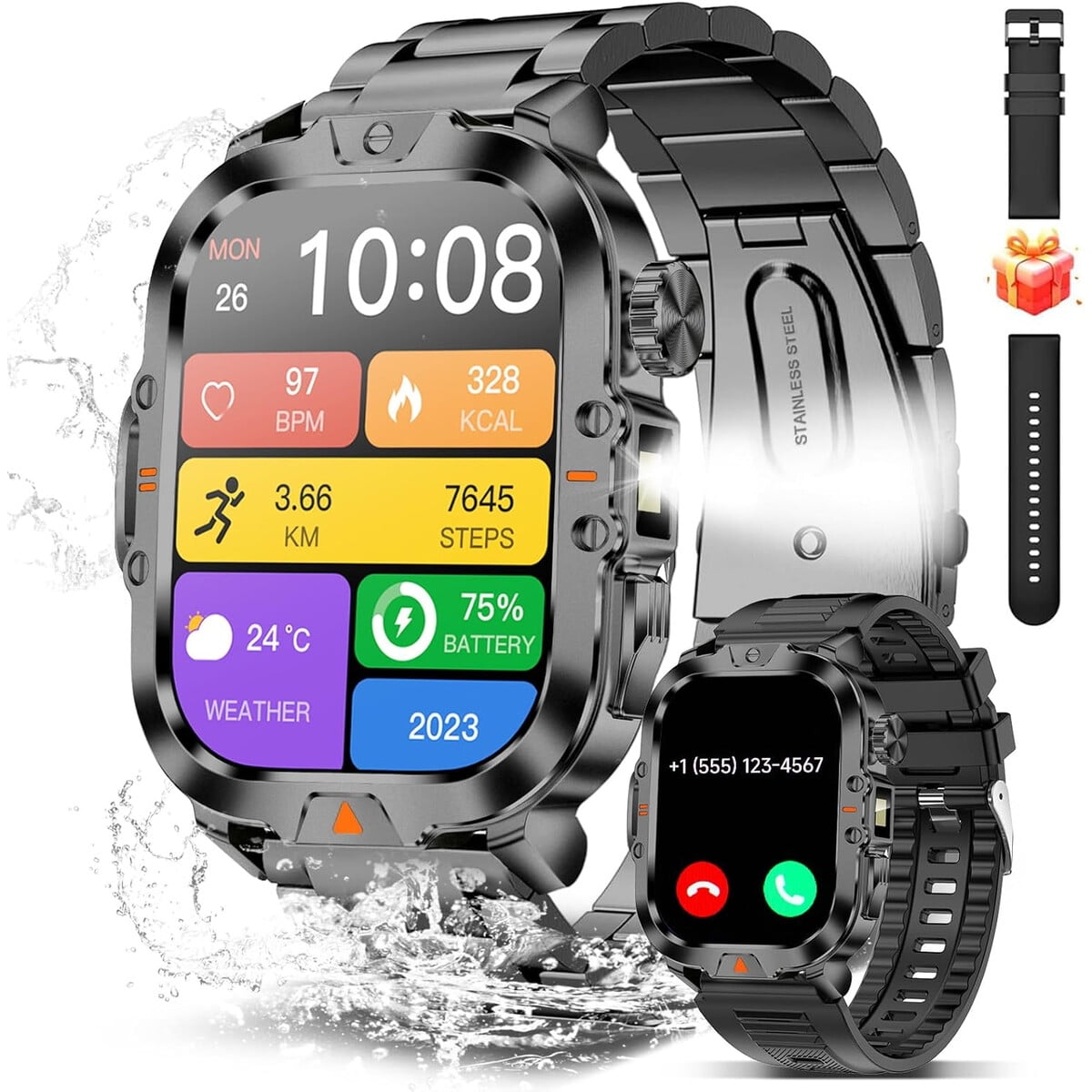 Smartwatch Bruboses V17 Militar 2.01 Resistente Agua Bluetooth