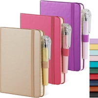 Cuaderno De Bolsillo Nirmiro, Paquete De 3 Con Bolígrafo, 3,7 X 5,7 Pulgadas, 408 Páginas