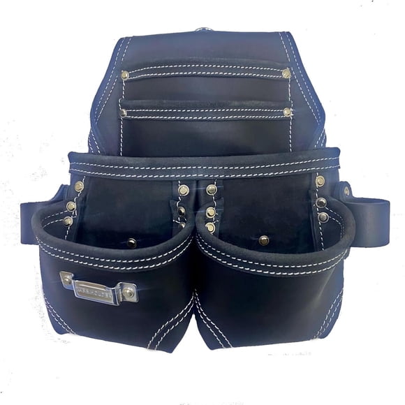 Bolso Herramientas Zeluga Cuero 5 Bolsillos Negro
