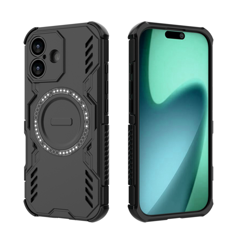Funda Foxdock Para Iphone 17 , Magnética, Resistente A Golpes, Con Soporte, Unisex, Carga Inalámbrica