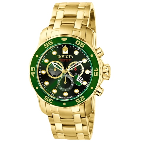 Reloj Cronógrafo Invicta Pro Diver Oro 18K Verde Hombre