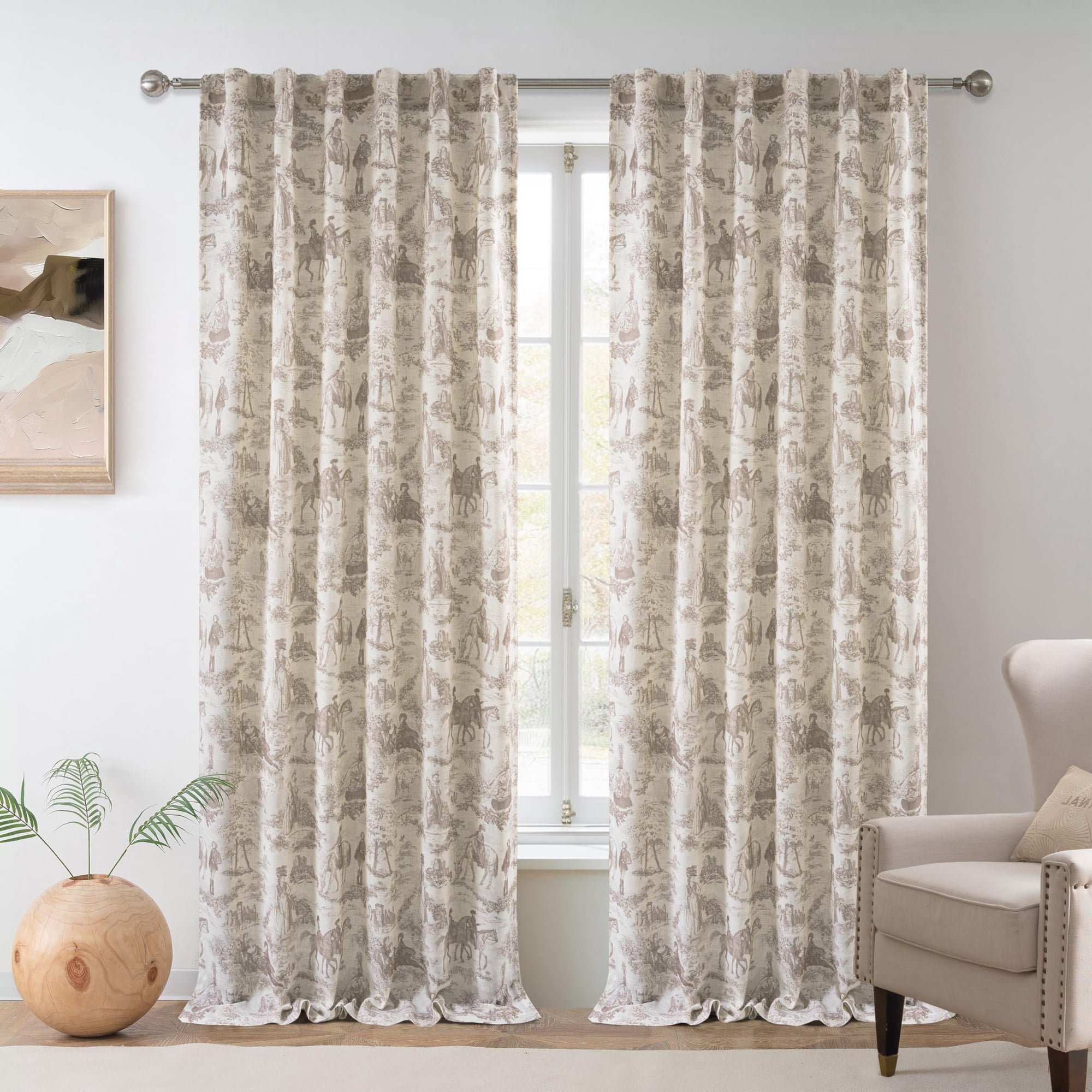 Cortinas Driftaway Toile, 100% Lino Opaco, 213 X 132 Cm, Color Beige