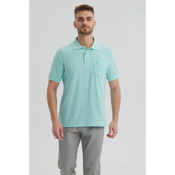 Polera Hombre Pique Básica Lisa Verde Claro- ll