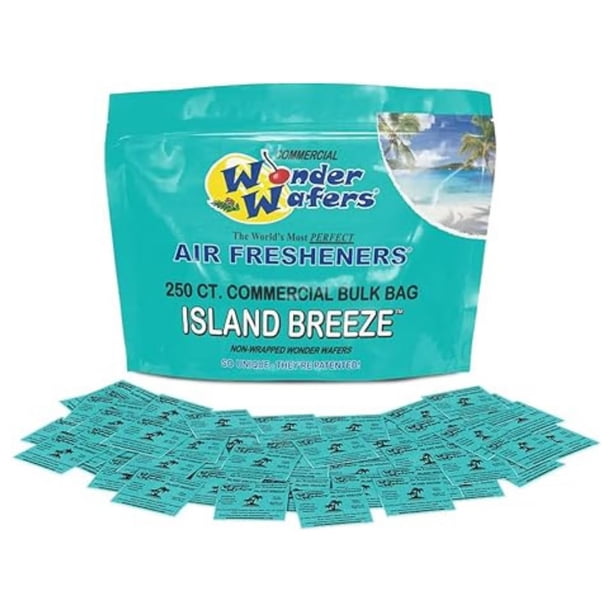 Wonder Wafers 250 unidades sin envolver para uso profesional en automóviles - Ambientadores para coche y camión (Brisa de Isla)