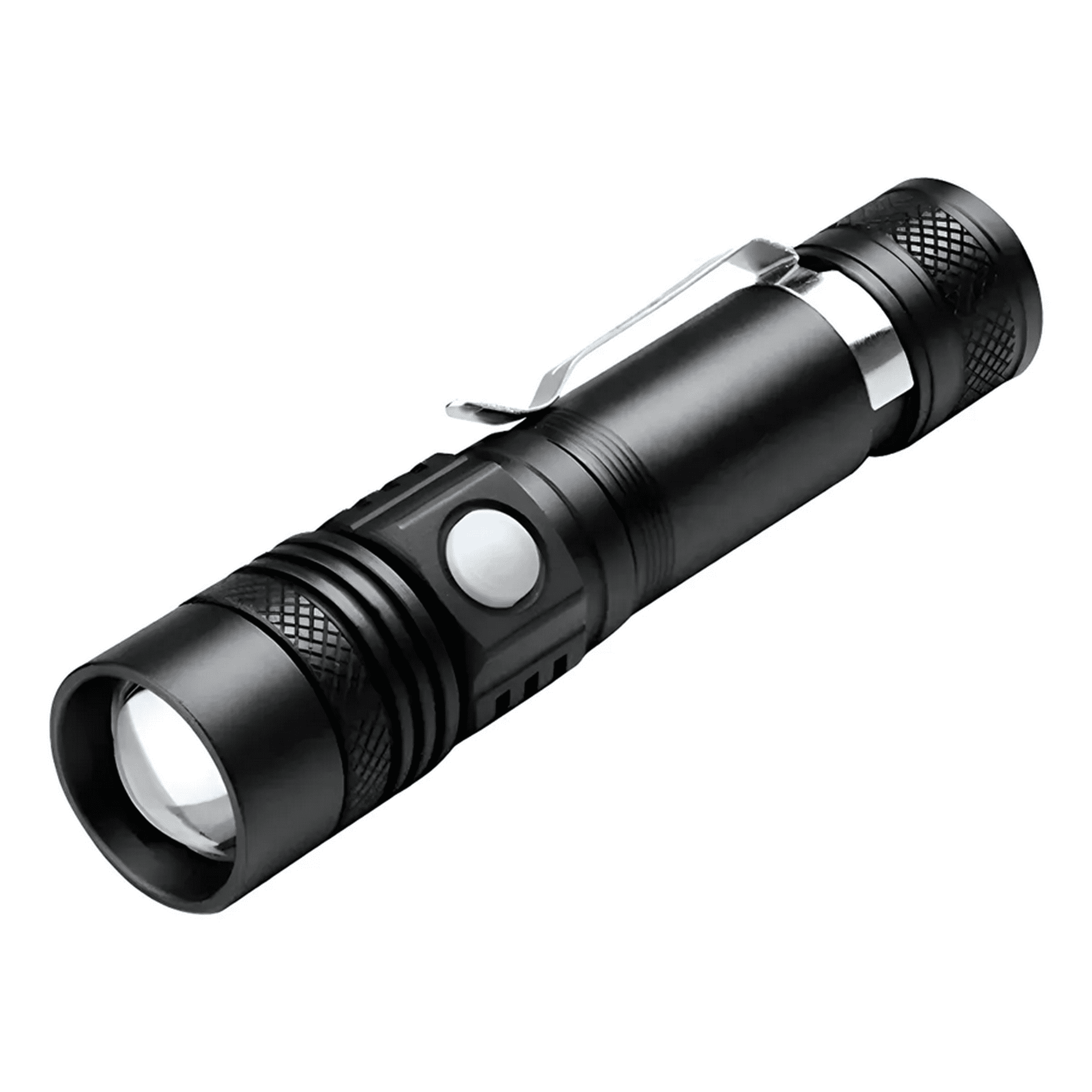 Genérico - Linterna Led 3000 Lumens Recargable Con Zoom Resiste Lluvia Blanco Negro