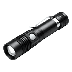 Genérico - Linterna Led 3000 Lumens Recargable Con Zoom Resiste Lluvia Blanco Negro