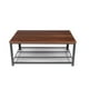 thumbnail image 1 of Mesa de centro metal madera oscura walnut enrejada 106x60, 1 of 4