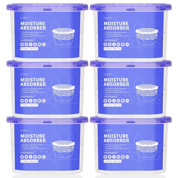 Armario deshumidificador CLEVAST, absorbente de humedad, 300 ml, paquete de 6