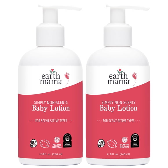 Loción para bebés Earth Mama Simply Non-Scents Caléndula, 240 ml, paquete de 2