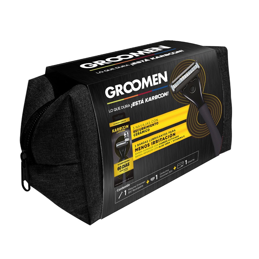 Groomen - Grooomen Pack Maquina Afeitar Black 300X1 + Bolso
