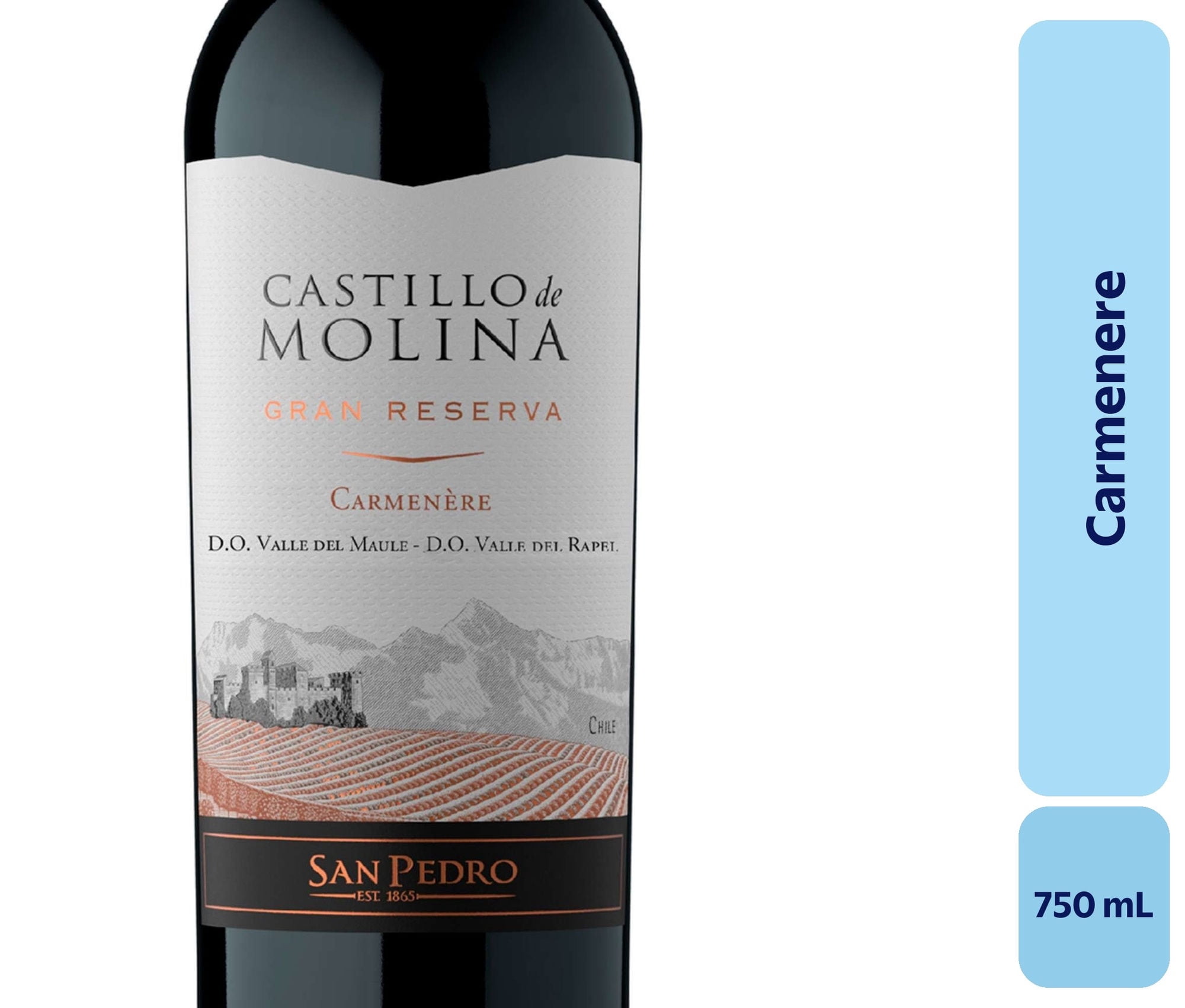 Vino Carménère Botella 750 mL Castillo Molina