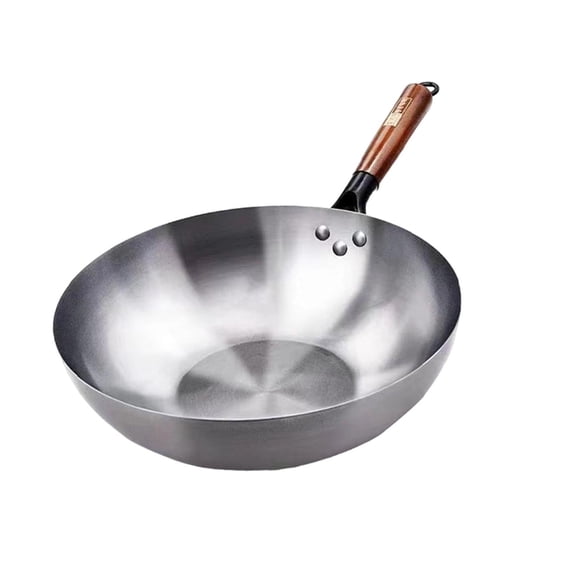 Sartén Antiadherente Para Wok, Olla A Gas Para Cocinar Tortillas, Sartén Para Wok Con Mango De Madera, 36 Cm Sin Asa