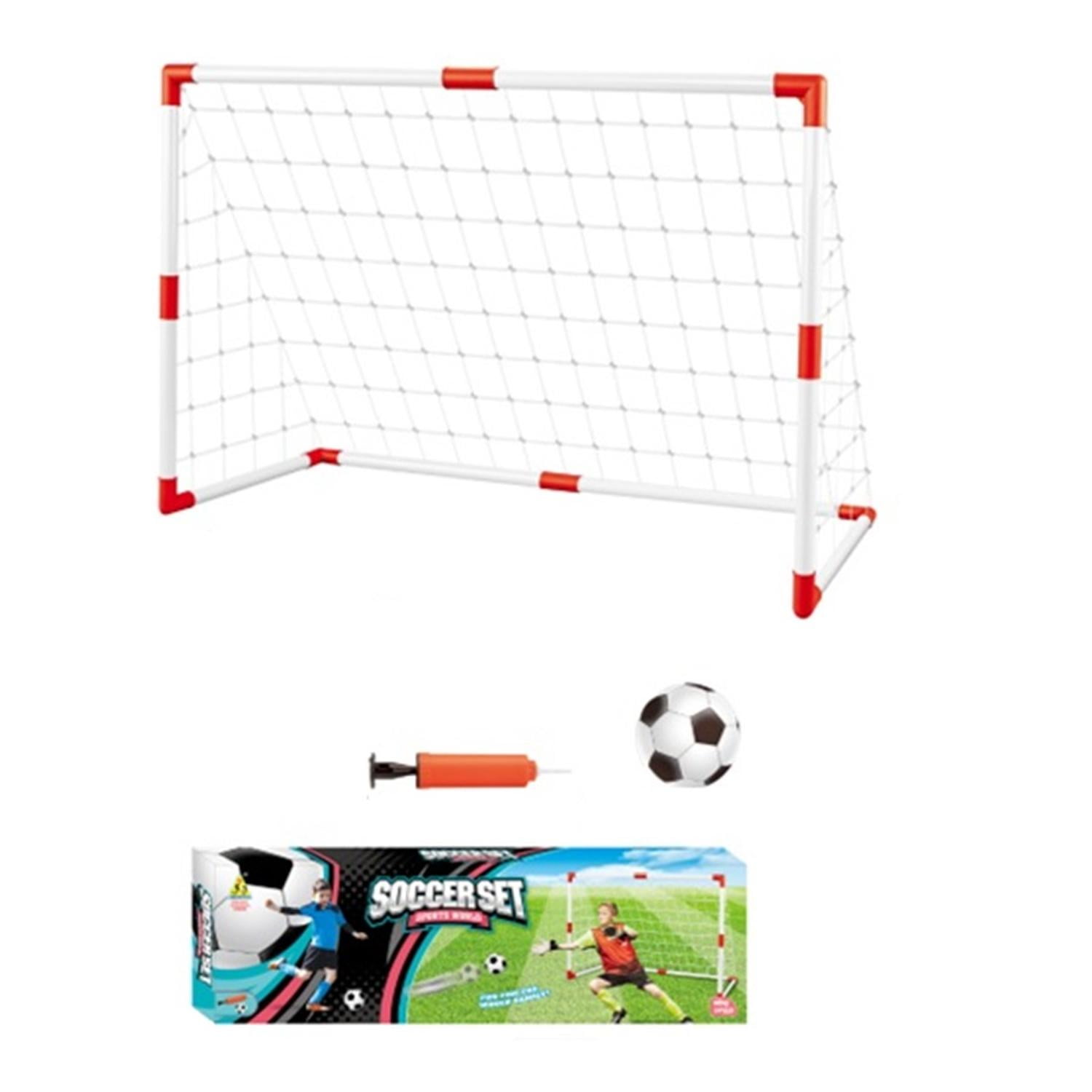 Auckland Outdoor - Arco Futbol Niño Red+bombin+pelota 97x64cm. Blanco