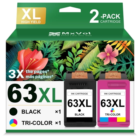 Cartucho de tinta MXVol 63XL de repuesto para HP 63 XL HP63