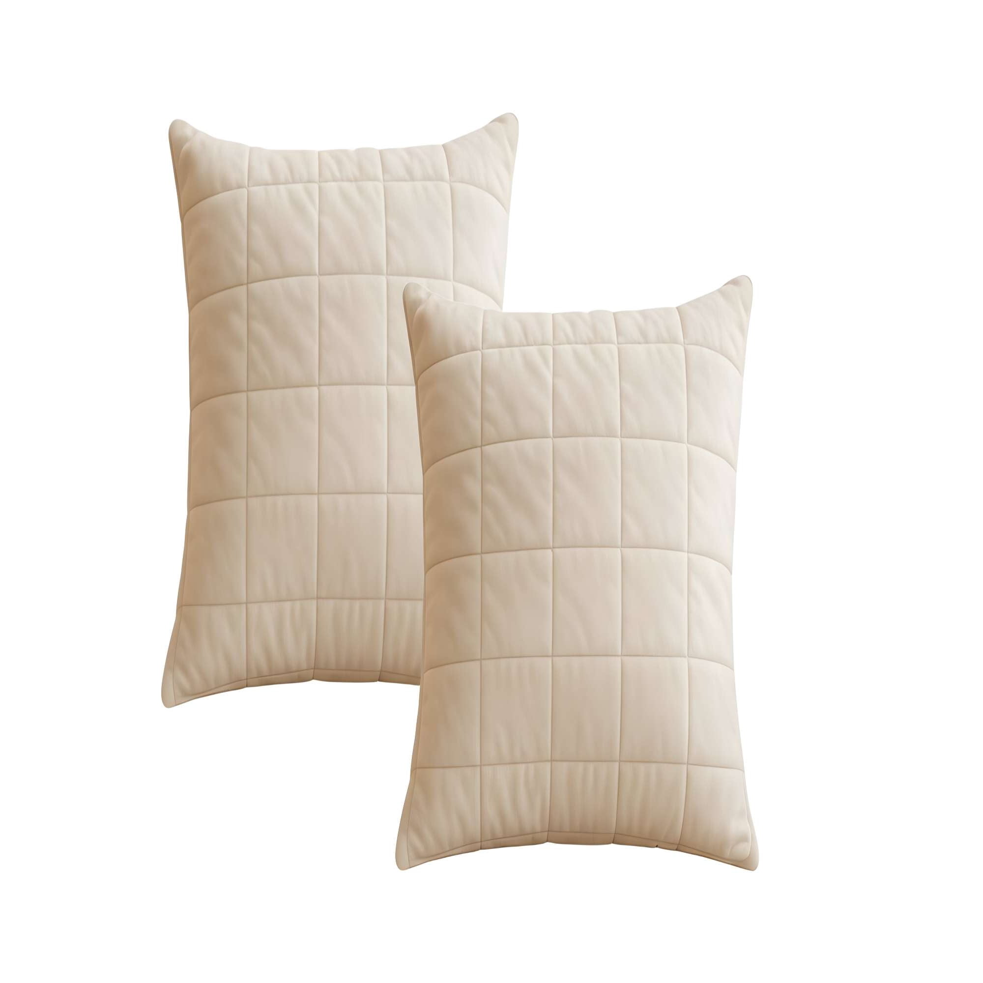 Genérico - Pack De 2 Fundas De Cojin Terciopelo Grid 45x45 Beige