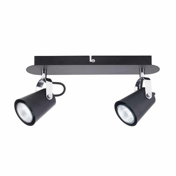 Barra 2 Luces GU10 Aurus Negro Mate S/A