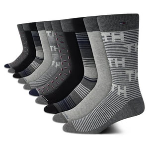 Pack De 10 Calcetines De Vestir Tommy Hilfiger Para Hombre, Tallas 7 A 12, Color Gris