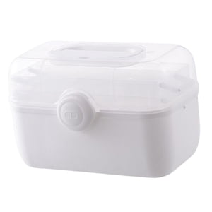 Bothyi - Caja Organizadora De Almacenamiento De Medicamentos Contenedor Con Candado Estuche De Transporte De Primeros Auxilios Blanco M