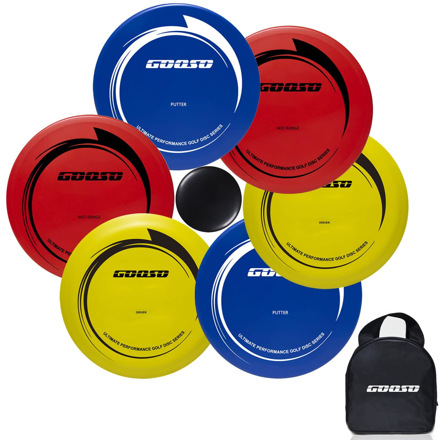 Set De Disc Golf Gooso Driver, Gama Media Y Putter Con Bolsa 6p