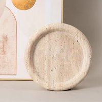 Santú Home & Deco - Bandeja Redonda De Piedra Ambar Travertino