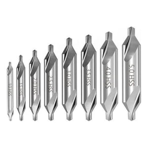 Genérica - Set 8 Brocas 1-8Mm De Centro Perforación Metal Hss