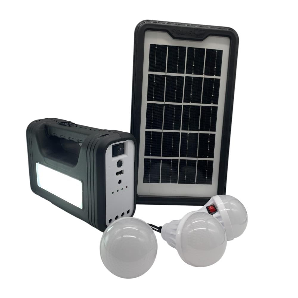N-ofertas - Kit Solar De Emergencia Recargable Portátil Led + Ampolletas + Panel