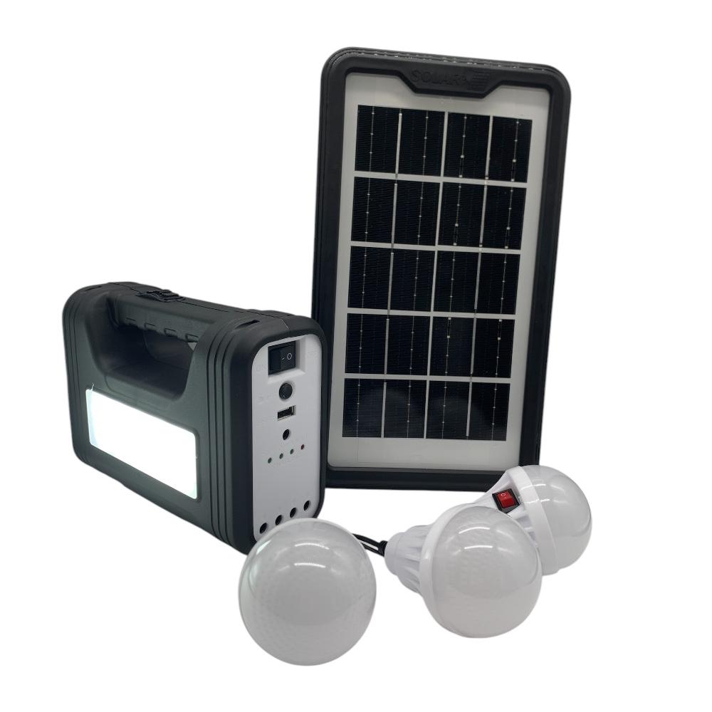 N-Ofertas - Kit Solar De Emergencia Recargable Portátil Led + Ampolletas + Panel