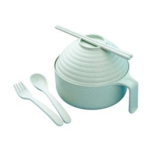 Magideal - Tazón De Ramen Con Tapa, Olla Para Ramen, Fácil De Limpiar, Portátil, Agarre Cómodo, Para Ensaladas Verde