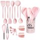 thumbnail image 1 of Set 18 Utensilios Cocina Mango Silicona Y Madera Repostería Rosa, 1 of 4