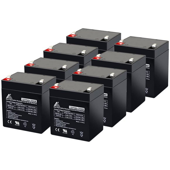 Batería ECI Power 12V 5Ah (paquete de 8) AGM con terminales F1