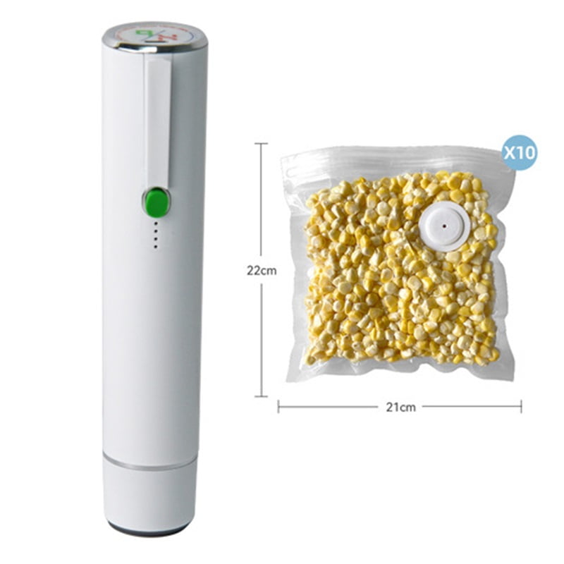 Xusx111 - Sellador De Vacío, Sellador De Vacío Para Alimentos, Sellador De Vacío Portátil (selladores De Vacío + 10 Bolsas De Sellado De Vacío Reutilizables)