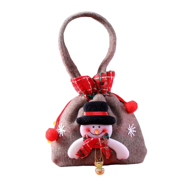 Bolsa De Regalo De Navidad Para Muñecas, Decoración, Bolsa De Almacenamiento, Bolsa Para Golosinas Navideñas, Muñeco De Nieve Marrón