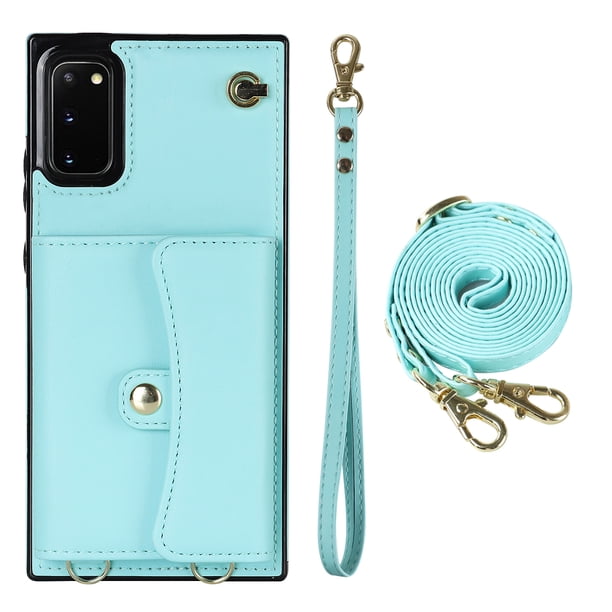 Crossbody PU Leather Phone Case For Samsung Galaxy S23 S22 Plus Note 20 Ultra Wallet Card Slots Magnetic Lanyard Cover